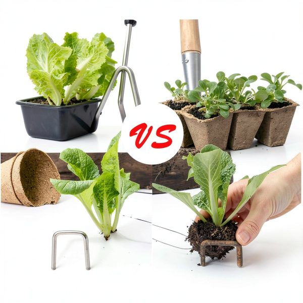 RAOOKIF Garden Stakes Galvanized Steel U Shape Landscape-3