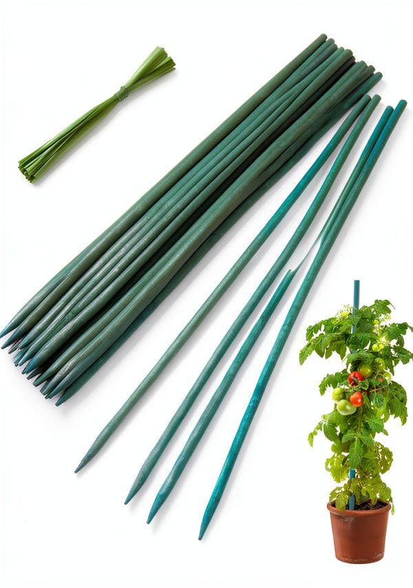 HAINANSTRY Green Bamboo Stakes Plant Support Garden Wood-0