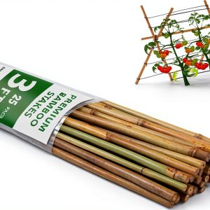 BOVITRO Bamboo Plant Stakes Natural Wood Garden Support-0