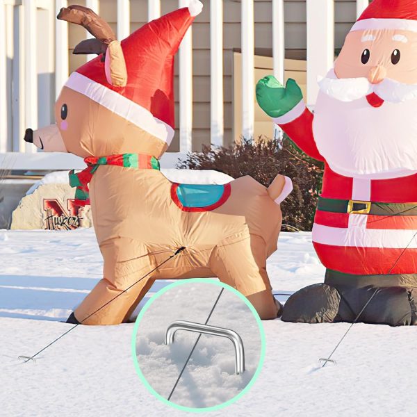 FAAYUCK U Shaped Garden Stakes Galvanized Steel Landscape-6