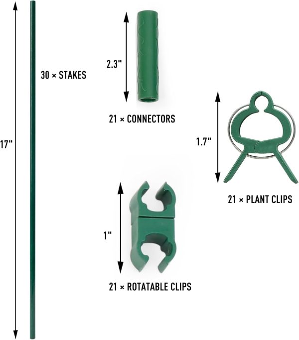 MAXPACE Fiberglass Plant Support Stakes Garden DIY Kit-2