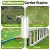 DUNPUTE Galvanized Steel Garden Staples Heavy Duty Landscape-5