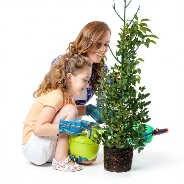 PERSZEN Plastic Plant Stakes Dark Green Garden Support-6