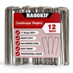 RAOOKIF Garden Stakes Galvanized Steel U Shape Landscape-0