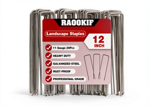RAOOKIF Garden Stakes Galvanized Steel U Shape Landscape-0
