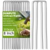DUNPUTE Galvanized Steel Garden Staples Heavy Duty Landscape-0