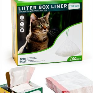 TELEGLO Cat Litter Box Liners Heavy Duty Drawstring Design-0