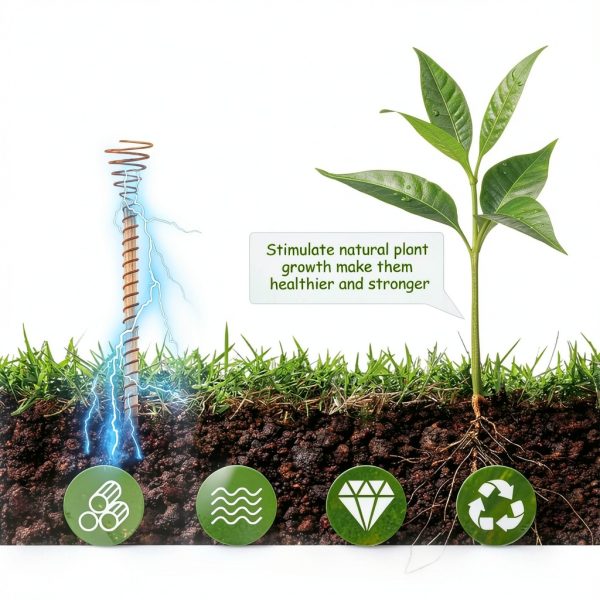 Electroculture Copper Antenna NACHLYNN Plant Support Stakes-2