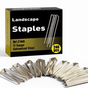 HongWay Galvanized Garden Staples Heavy Duty Landscape-0