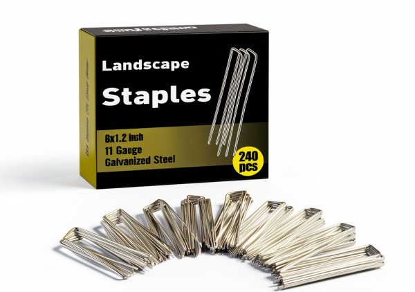 HongWay Galvanized Garden Staples Heavy Duty Landscape-0