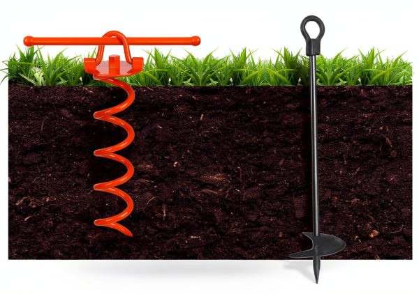 FEED GARDEN Spiral Ground Anchors Heavy Duty Metal Stakes-2
