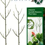 PERSZEN Plastic Plant Stakes Dark Green Garden Support-0