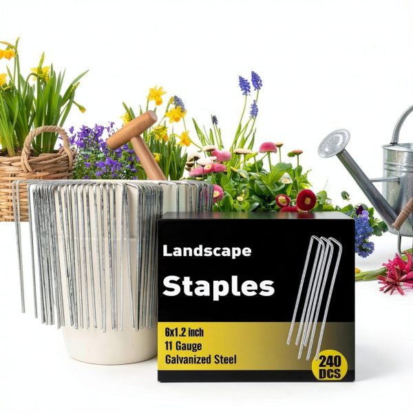 HongWay Galvanized Garden Staples Heavy Duty Landscape-2