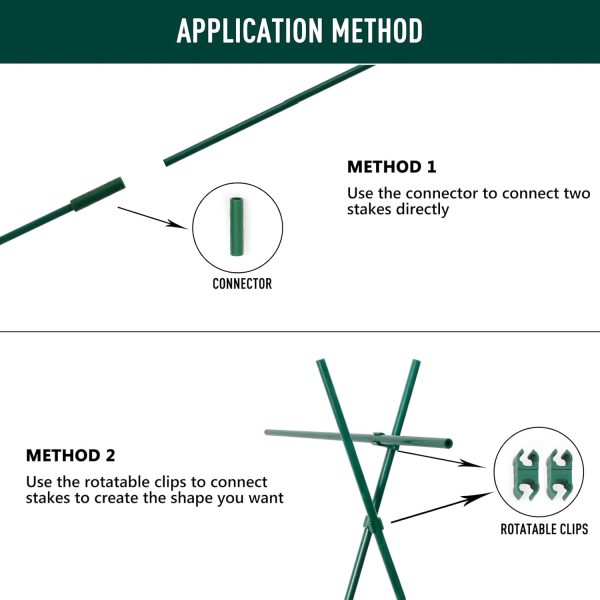 MAXPACE Fiberglass Plant Support Stakes Garden DIY Kit-3