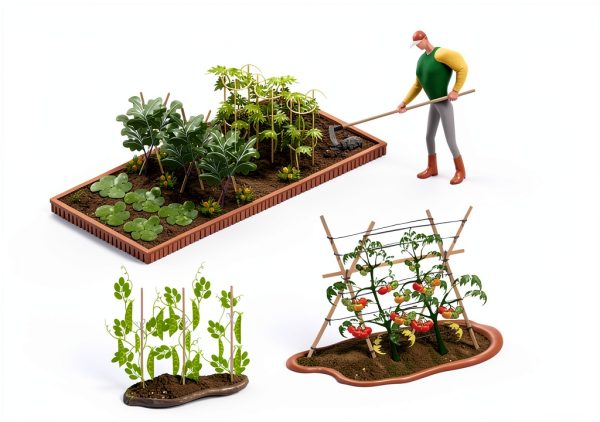 BOVITRO Bamboo Plant Stakes Natural Wood Garden Support-4