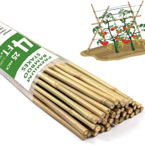 BOVITRO Bamboo Plant Stakes Natural Garden Support 4FT-0