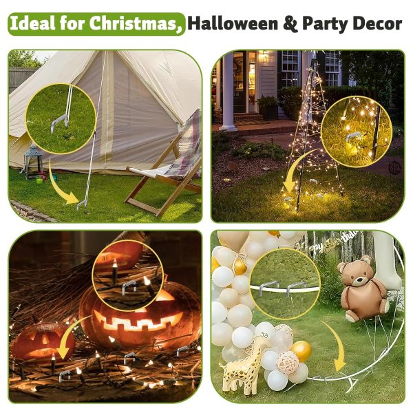 DUNPUTE Galvanized Steel Garden Staples Heavy Duty Landscape-6