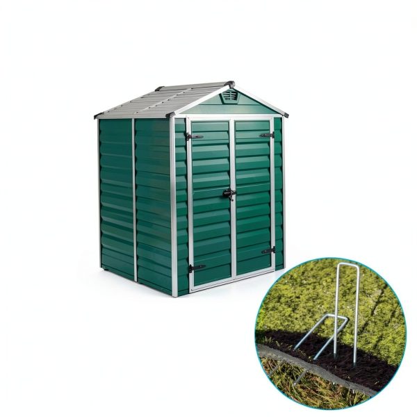 RAOOKIF Garden Stakes Galvanized Steel U Shape Landscape-5